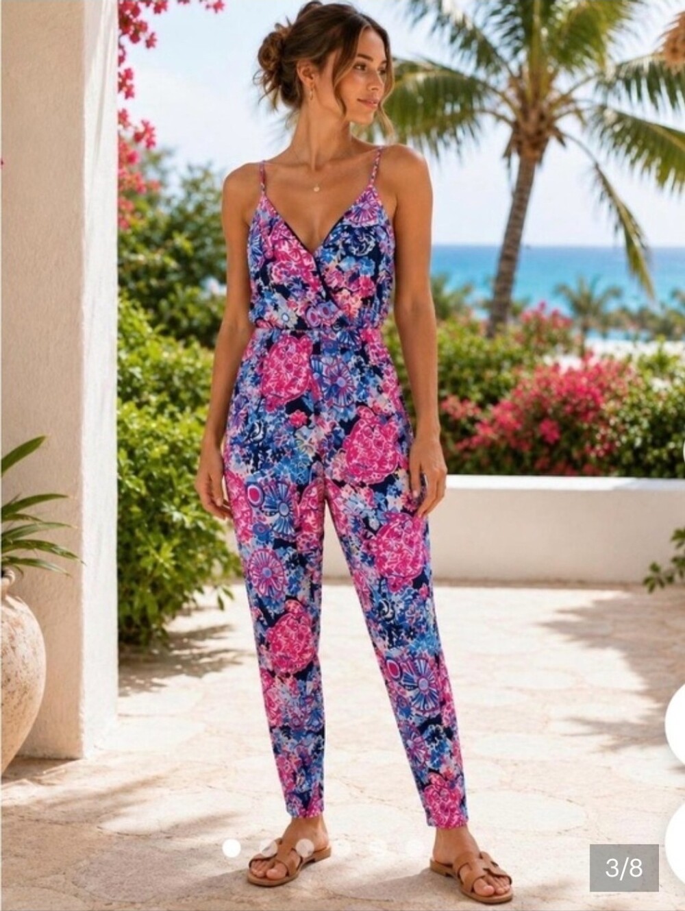 Lilly Pulitzer Dante Jumpsuit Turtle Amazement Print Size S